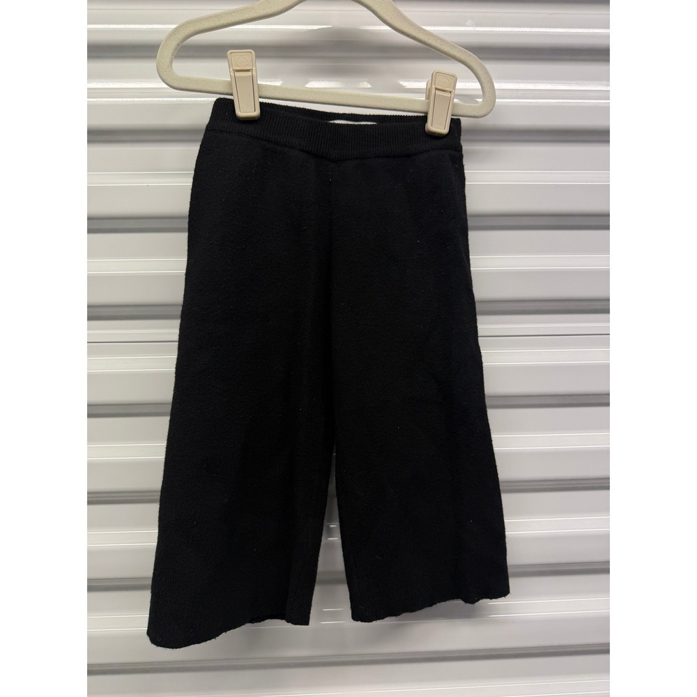 Zara Kids Black Knit Heart Patch Wide Leg Pants Size 3 Years 98cm